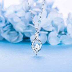 Womens 925 Sterling Silver Necklace Infinity Love Rose Gold White Gold Plated Pendant CZ Diamond Necklace Best Valentines Day