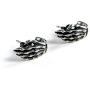 Cinlan 925 Sterling Silver Punk Gothic Rock Skull Hand Bone Earrings