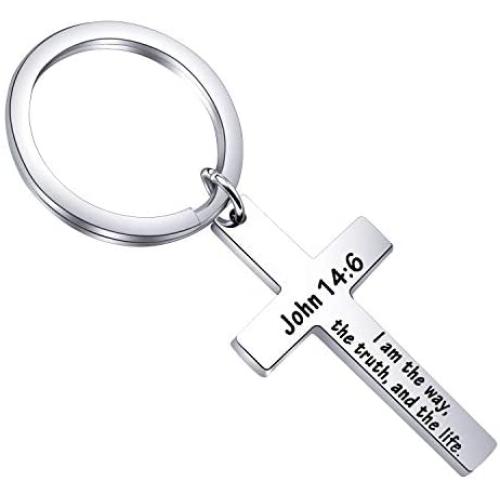 Gzrlyf I am The Way The Truth and The Life Keychain John 14: 6 Bible Verse Gifts Religious Gifts