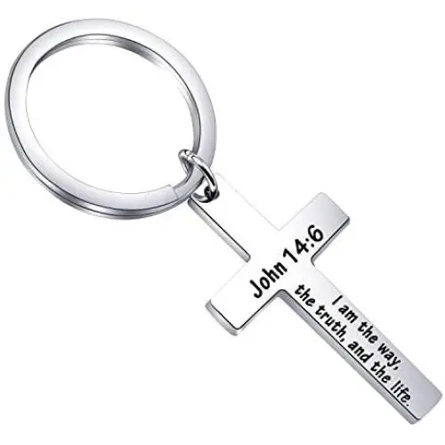 Gzrlyf I am The Way The Truth and The Life Keychain John 14: 6 Bible Verse Gifts Religious Gifts