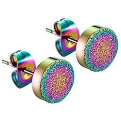 Cwtiss Titanium Earrings,Hypoallergenic Earrings for Sensitive Ears,Surgical Stainless Steel Earrings,Piercing Stud Earrings for Women Men 8mm