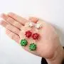 Christmas Bows Flower Piercing Dangle Earrings Red Green White Silver Plated Women Girls Holiday Christmas Bows Flower Piercing Dangle Earrings Red Green White Silver Plated Women Girls Holiday