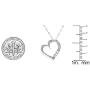 Dazzlingrock Collection 0.15 Carat (ctw) 3 Stone White Diamond Heart Pendant (Silver Chain Included), Sterling Silver