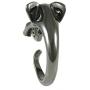Ellenviva Elephant Adjustable Animal Wrap Ring Shiny Graphite Tone