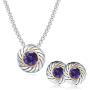 UNY Unique Fahsion Jewelry Sets Designer Inspired CZ Inlaid 2 Tone Womens Valentines