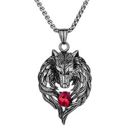 YACQ Mens Womens Stainless Steel Wolf Couple Necklaces Jewelry Gifts for Him and Her