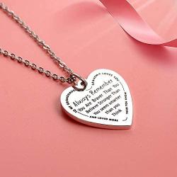 AZNECK Inspirational Heart Necklace Gifts for Girls Personalized Engraved Pendant Friendship Motivational Friend Encouragement Jewelry for Her