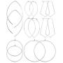 ORAZIO 7 Pairs Threader Hoop Earrings for Women Chic Minimalist Wire Drop Dangle Earrings Geometric Oval Dainty Simple Gold Silver Earrings Stainless Steel Jewelry Set