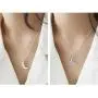 Dtja Boho Moon Necklace for Women Girls Sterling Silver Simple Delicate Crescent Half Moon Phase Karma Choker Pendant Necklace Adjustable Chain Handmade Hammered Jewelry