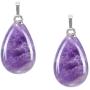 Sterling Silver Amethyst Gemstone Pendant Dainty Cute 18 inch Healing Crystals Chakra Stones Women Girls Gifts NK18-04