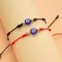 EunWow Womens 2pcs 7 Knot Evil Eye Bracelet Lucky Hand Painted Evil Eye Bracelet Adjustable Bracelet Friendship Bracelet Gift for Women