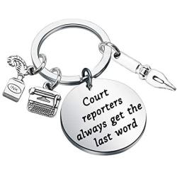 CENWA Court Reporter Gift Court Reporter Always Get The Last Word Keychain Stenographer Gift Retirement Gift for Court Reporter