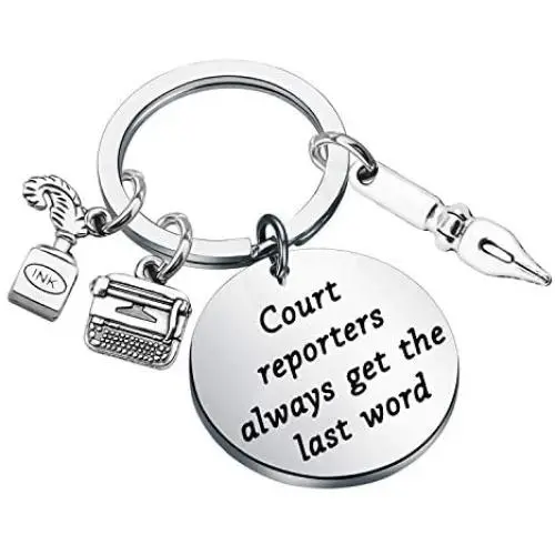 CENWA Court Reporter Gift Court Reporter Always Get The Last Word Keychain Stenographer Gift Retirement Gift for Court Reporter
