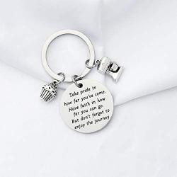 FUSTMW Baker Keychain Gifts Pastry Chef Bakery Jewelry Culinary Student Gifts Take Pride in How Far You Have Come Keychain Baking Gifts