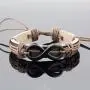 Leather Wrap Infinity Bracelet for Men Women Unisex Jewelry Leather Wrap Infinity Bracelet for Men Women Unisex Jewelry