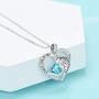 I Love You to The Moon and Back Necklace for Women 925 Sterling Silver Heart Pendant Necklace Jewelry Gifts for Women Wife Mom Girls