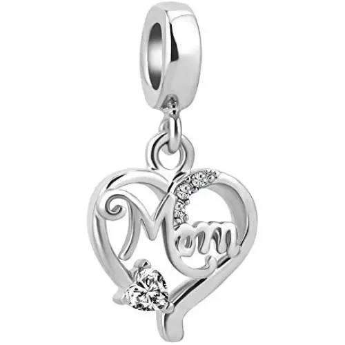 LovelyJewelry I Love You Mom Heart Bead Charms for Bracelets LovelyJewelry I Love You Mom Heart Bead Charms for Bracelets