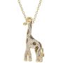 CRYSTALOGY Women’s Jewelry, Sterling Silver Crystal Giraffe Animal Pendant Necklace, 18” Chain