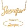HUAN XUN Personalized Custom Any Name Necklace in Golden Silver Jewelry