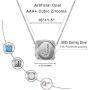 FENRNISI S925 Sterling Silver Initial Necklace for Kids Girls 14K Gold Plated Opal Pendant Necklace for Girls Women