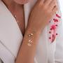 GELIN Evil Eye Charm Chain Bracelet in 14k Solid Gold | Protection Bracelets for Women | Turquoise Handmade Jewelry