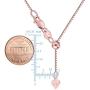 14k Rose Gold Adjustable Box Chain Necklace, 0.7mm, 22''