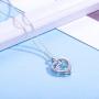 Van Chloe Necklaces for Women Love Heart 925 Sterling Silver Necklace Heart Pendant Birthstone Jewelry Gift for Women Girls Wife Mom on Mothers Day Birthday