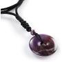 CrystalTears Natural Reiki Healing Crystal Stone Necklace Round Donut Shape Semi Precious Gemstone Pendant Necklace for Women Men
