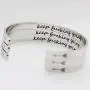 Inspiration Bracelet Stainless Steel Cuff Bracelet Engraved Mantra Cuff Bangle Personalized Friendship Jewelry for Women Girls Graduation Birthday Gifts