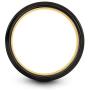 Midnight Rose Collection Tungsten Wedding Band Ring 8mm for Men Women 18k Rose Yellow Gold Plated Step Bevel Edge Black Brushed Polished