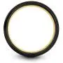 Midnight Rose Collection Tungsten Wedding Band Ring 8mm for Men Women 18k Rose Yellow Gold Plated Step Bevel Edge Black Brushed Polished