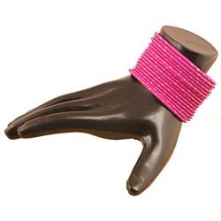 Touchstone New Colorful Bangle Collection. Indian Bollywood Alloy Metal Charming Look Fuchsia Pink Color Golden Glaze Wrist Enhancing Designer Jewelry Bangle Bracelets. Set of 36 for Women.