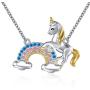 GRECIA Rainbow Unicorn Necklace for Girls Women, Lovely Animal Pendant Unicorn Jewelry for Daughter Niece Christmas Birthday Gifts