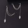 FXmimior Fashion Women Earrings Leaf Plume Pendant Long Chain Drop Dangle Earrings Jewelry (Silver)