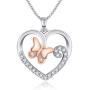Angelady Silver Butterfly Pendant Necklaces for Women & Girls - Love Heart Necklace Birthday Christmas Valentine Jewellery Gifts for Girlfriend, Wife, Sister