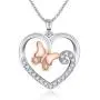 Angelady Silver Butterfly Pendant Necklaces for Women & Girls - Love Heart Necklace Birthday Christmas Valentine Jewellery Gifts for Girlfriend, Wife, Sister Angelady Silver Butterfly Pendant Necklaces for Women & Girls - Love Heart Necklace Birthday Christmas Valentine Jewellery Gifts for Girlfriend, Wife, Sister