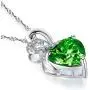 Lab-Created Gemstone Birthstone Heart and Diamond Accent Necklace Pendant Charm in 10k White Gold or 10k Yellow Gold plated or 925 Sterling Sliver with 18” Chain (Choose your Birthstone) Lab-Created Gemstone Birthstone Heart and Diamond Accent Necklace Pendant Charm in 10k White Gold or 10k Yellow Gold plated or 925 Sterling Sliver with 18” Chain (Choose your Birthstone)