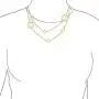 Fashion White Black Enamel Large Flower Long Gold Plated Station Chain Wrap Layer Clover Necklace for Women 40 Inch