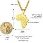 PROSTEEL Stainless Steel Africa Map Necklace for Men Women, 18K Gold/Rose Gold/Black Plated, Customize Available, 22''-24'' Adjustable, Come Gift Box