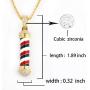 TENGLAI Hip Hop Barber Necklace for Men, Punk Iced Out Rotating Barbershop Brass Jewelry Silver Plated Pendant Necklace Come with 24” Rope/Box Chain