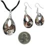 GlassOfVenice Gemma Murano Glass Necklace and Earrings Set - Black