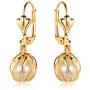 Barzel 18K Gold Plated Pearl Dangling Drop Earrings