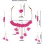 Efulgenz Indian Flower Jewelry Set for Haldi Mehandi Baby Shower Wedding Women Girls