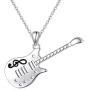 SILVER MOUNTAIN 925 Sterling Silver Music Note Musical Instrument Guitar Pendant Necklace for Women Music Lover Gift (Guitar Pendant Necklace)