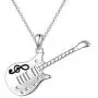 SILVER MOUNTAIN 925 Sterling Silver Music Note Musical Instrument Guitar Pendant Necklace for Women Music Lover Gift (Guitar Pendant Necklace)
