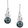 THE PEARL SOURCE Genuine Black Japanese Akoya Saltwater Cultured Pearl Adrian Earrings for Women