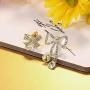 Sllaiss Asymmetric Bow Dangle Aurora Crystals Earrings for Women Made with Swarovski Cute Fashion 14K Gold Plated Mothers Day Jewelry Gift
