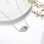 925 Sterling Silver Hamsa Hand of Fatima Evil Eye Sideways Choker Necklace Jewelry for Women (Hamsa Hand)