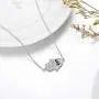 925 Sterling Silver Hamsa Hand of Fatima Evil Eye Sideways Choker Necklace Jewelry for Women (Hamsa Hand)