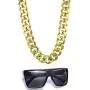VALIJINA 80s 90s Hip Hop Costume Jewelry for Women Men Gold Acrylic Chain Necklace Sunglasses Rapper Punk Style Costume Kit VALIJINA 80s 90s Hip Hop Costume Jewelry for Women Men Gold Acrylic Chain Necklace Sunglasses Rapper Punk Style Costume Kit